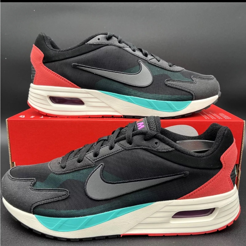 Nike Air Max Solo Men's Shoes Black/Clear Jade Red DX3666-001 Multi Size NEW